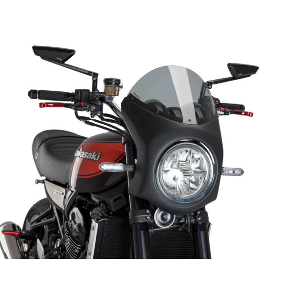 Puig Retro Black Semi Fairing And Screen 195mm Light Smoke